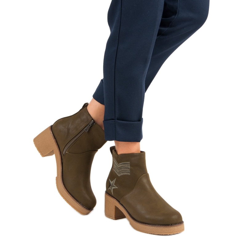 Kylie Stivali militari da donna verde 1