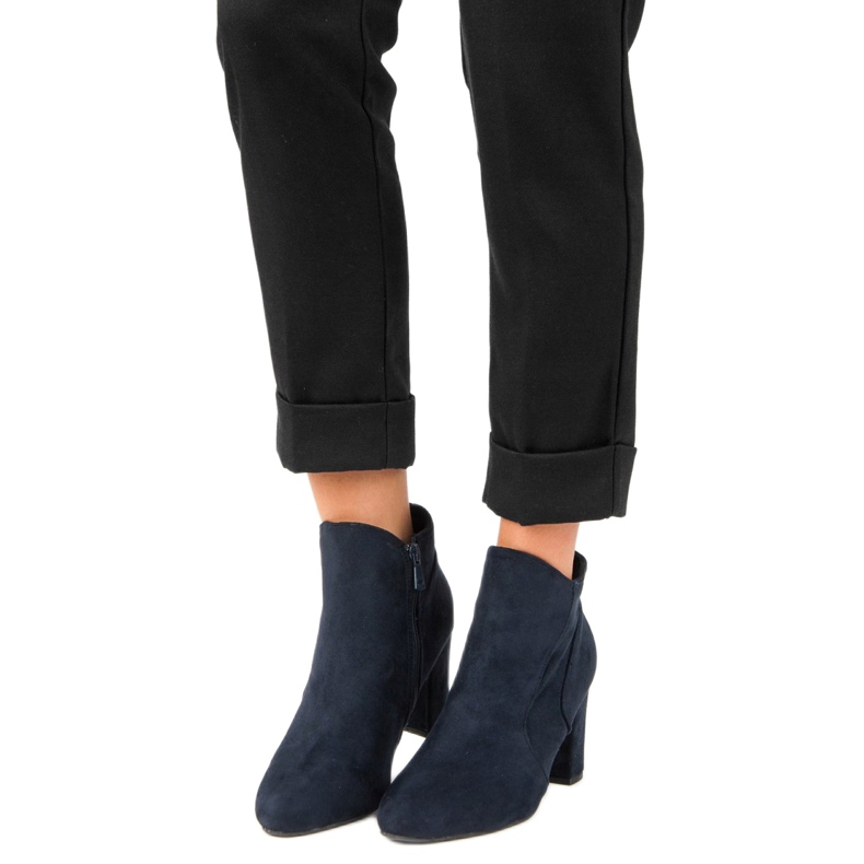 Kylie Stivali eleganti in pelle scamosciata blu 1