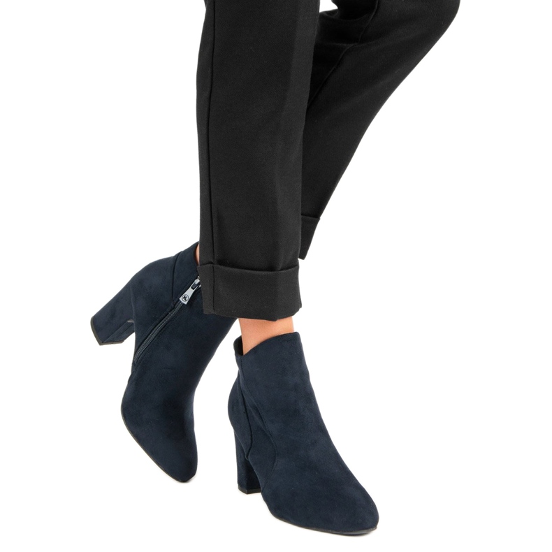 Kylie Stivali eleganti in pelle scamosciata blu 2