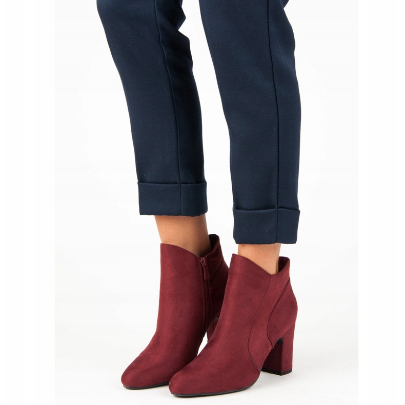 Kylie Stivali eleganti in pelle scamosciata rosso 1
