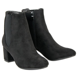 Top Shoes Stivaletti in camoscio con tacco alto nero 1
