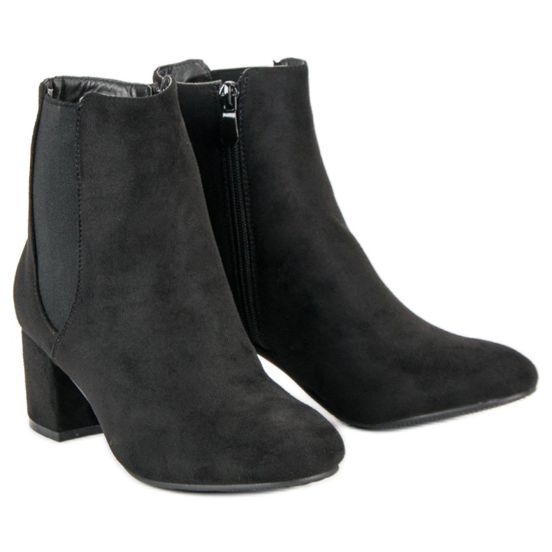 Top Shoes Stivaletti in camoscio con tacco alto nero 1