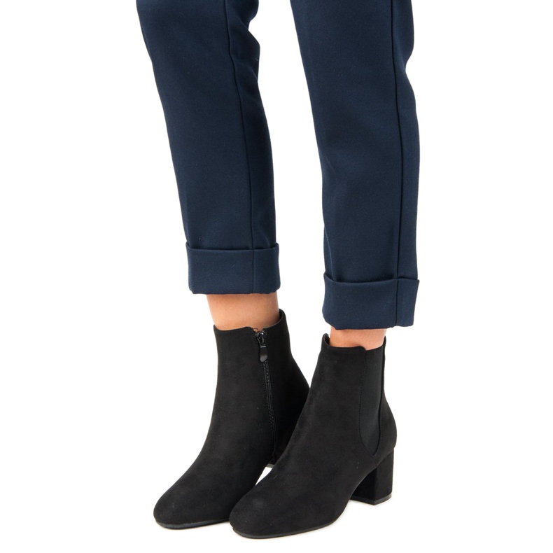 Top Shoes Stivaletti in camoscio con tacco alto nero 2