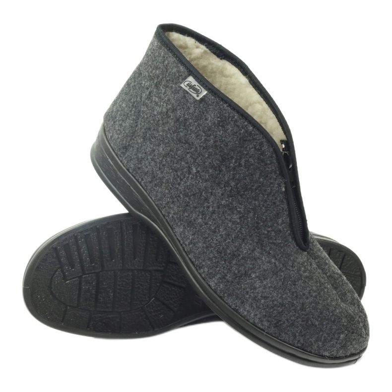 Scarpe da uomo Befado pantofole calde 100M047 grigio 2