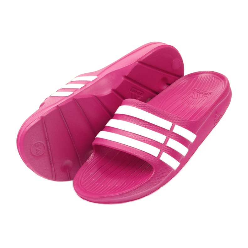 Adidas Duramo Slide K Jr G06797 pantofole bianca rosa 4