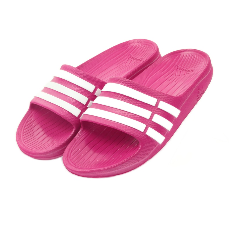 Adidas Duramo Slide K Jr G06797 pantofole bianca rosa 3