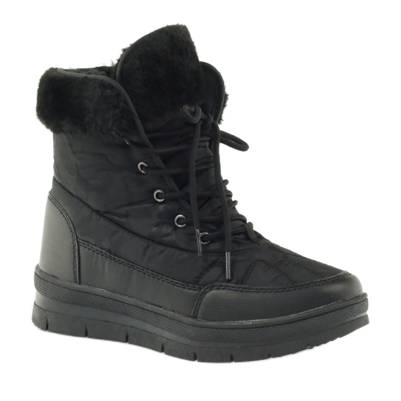 Stivali da neve sportivi con pelliccia DK nero 1
