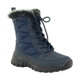 Stivali da neve sportivi con pelliccia DK blu navy 1