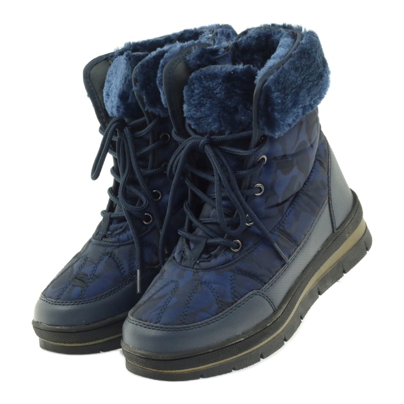 Stivali da neve sportivi con pelliccia DK blu navy 3