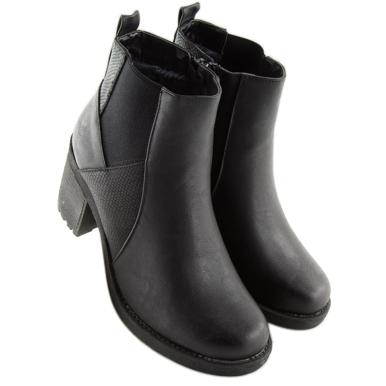 Stivali neri con tacco largo 1032-1 Nero 1
