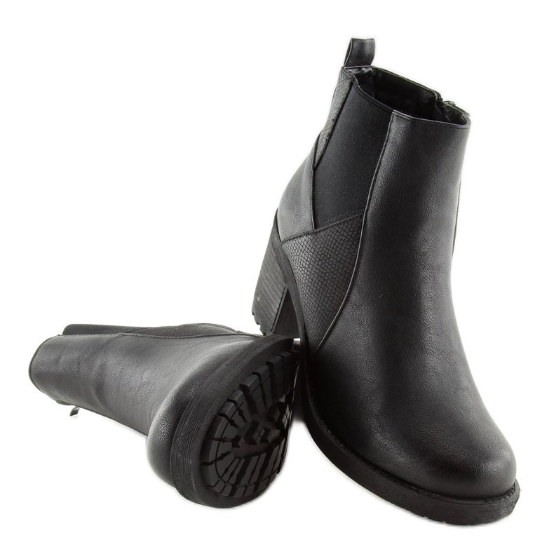 Stivali neri con tacco largo 1032-1 Nero 2