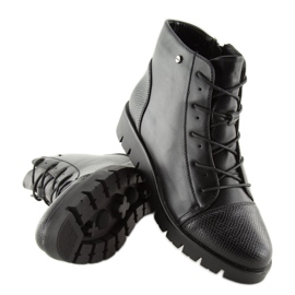 Stivaletti stringati neri 6707-1 neri nero 1