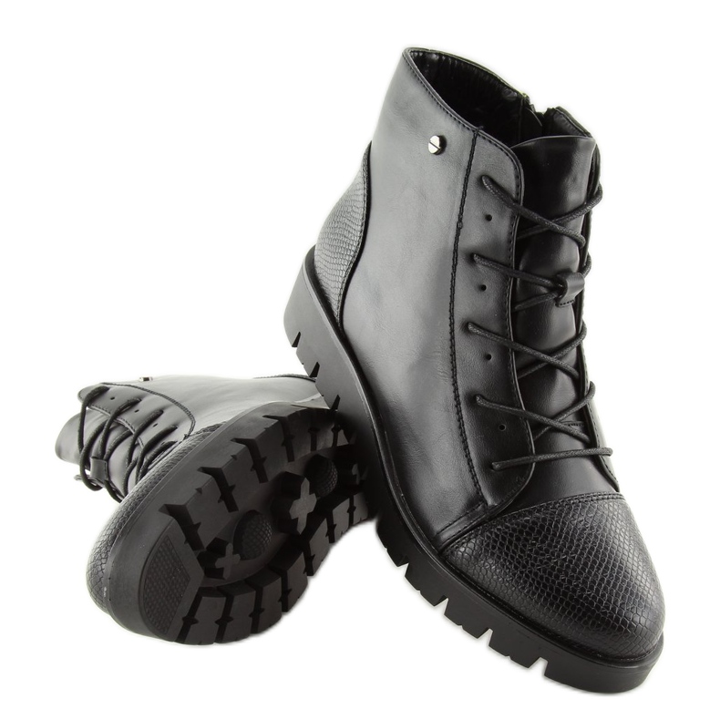 Stivaletti stringati neri 6707-1 neri nero 1