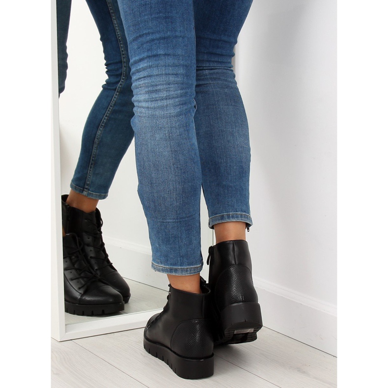 Stivaletti stringati neri 6707-1 neri nero 2