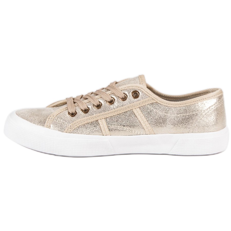 J. Star Sneakers stringate dorate d'oro 1