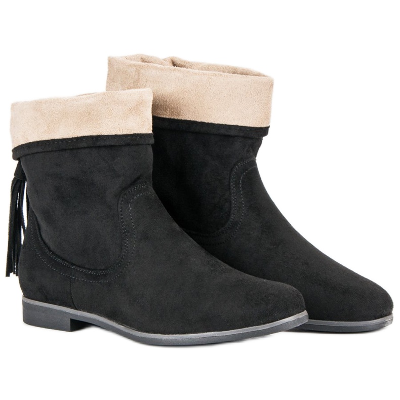 Weide Stivaletti boho in pelle scamosciata nero 1