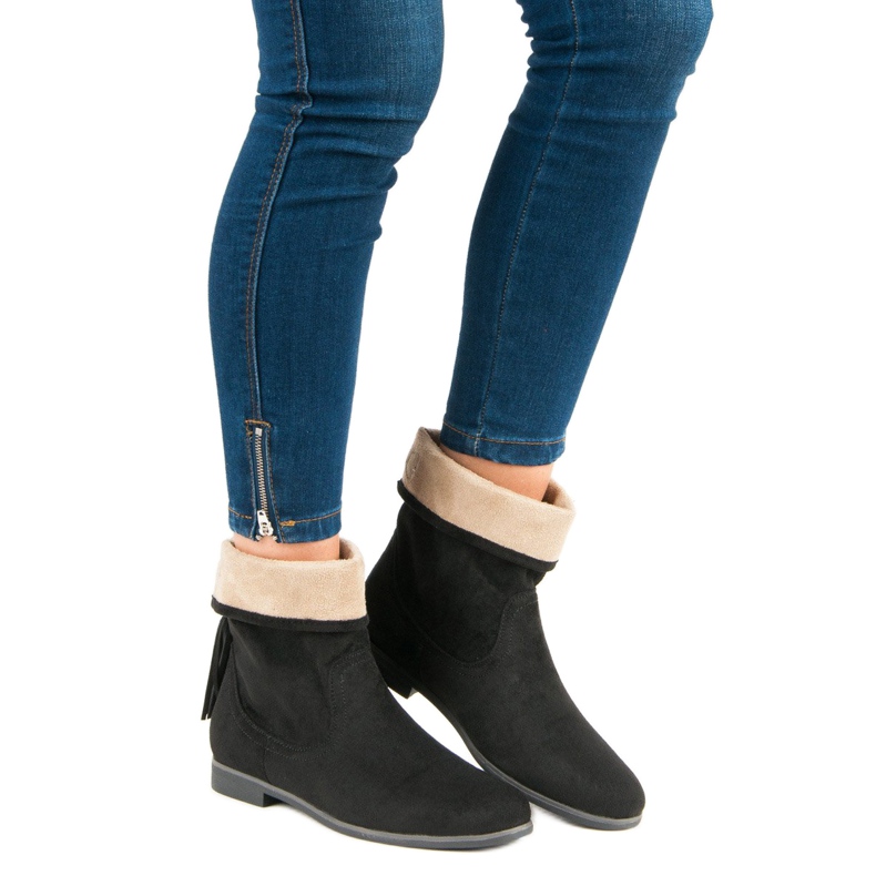 Weide Stivaletti boho in pelle scamosciata nero 2