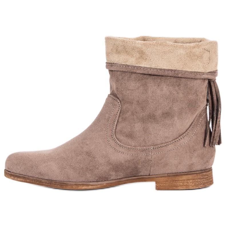 Weide Stivali boho in pelle scamosciata marrone 1