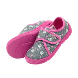 Scarpe per bambini Befado 557X041 pantofole grigio rosa 4