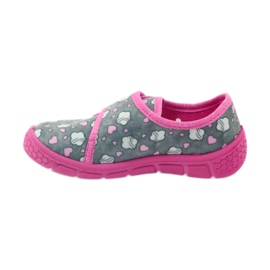 Scarpe per bambini Befado 557X041 pantofole grigio rosa 2