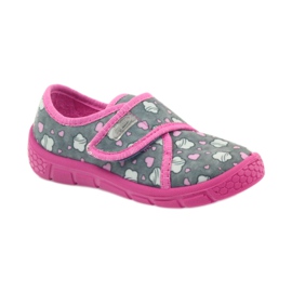 Scarpe per bambini Befado 557X041 pantofole grigio rosa 1