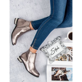 Comer Stivali con perle grigio 1