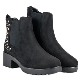 Stivali Jodhpur con tacco alto nero 1