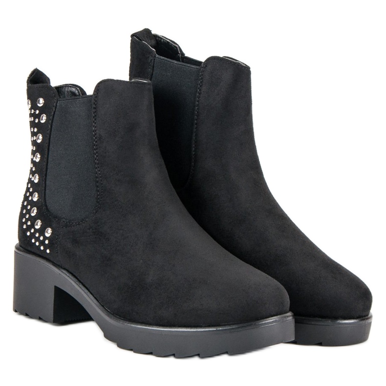 Stivali Jodhpur con tacco alto nero 1