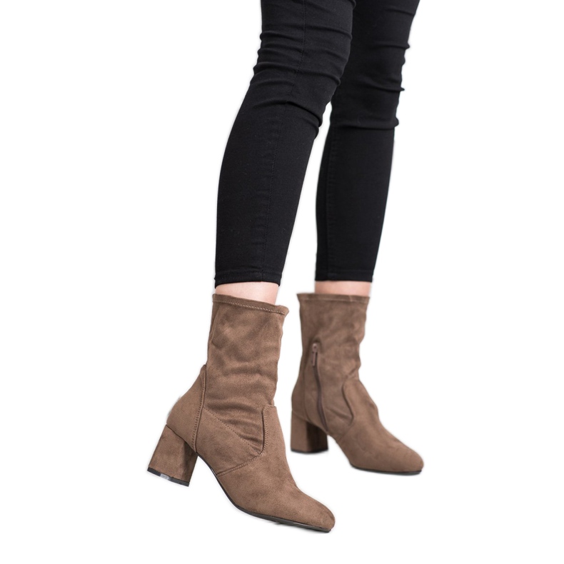 Kylie Stivaletti in pelle scamosciata senza lacci beige 1