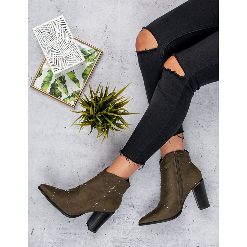 Kylie Stivali in camoscio color kaki multicolore verde 1