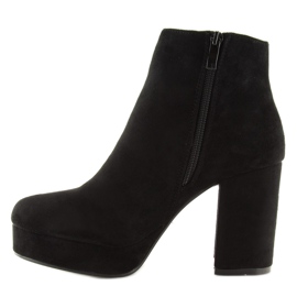 Nero YQ208 Stivali con plateau neri 2