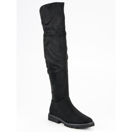 Kylie Stivali con tacco piatto nero 2