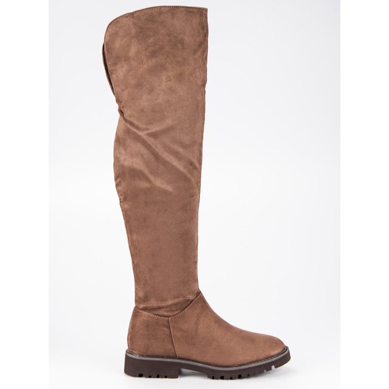 Kylie Stivali con tacco piatto marrone 2
