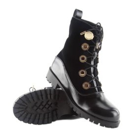 Lavoratori in velour con bottoni neri R113p Black nero 2