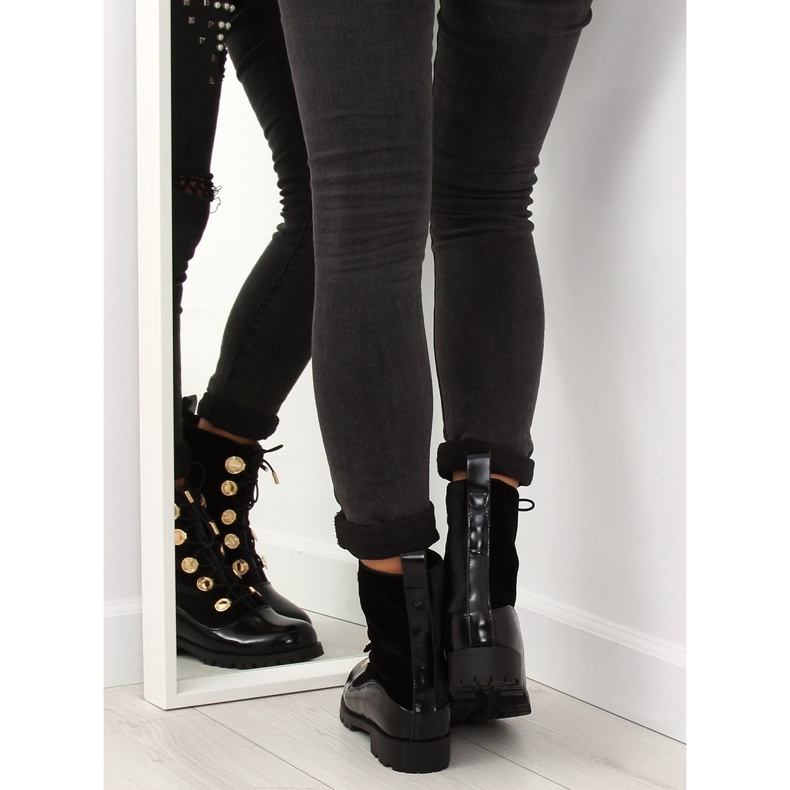 Lavoratori in velour con bottoni neri R113p Black nero 1