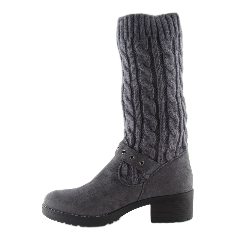 Stivali grigi in maglia NC109 grigio 2