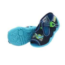 Pantofole per scarpe per bambini Befado 217p095 blu verde blu navy 4