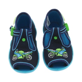 Pantofole per scarpe per bambini Befado 217p095 blu verde blu navy 3