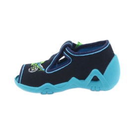 Pantofole per scarpe per bambini Befado 217p095 blu verde blu navy 2