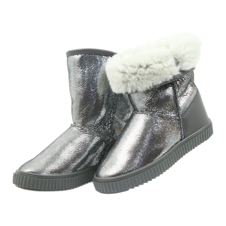 Stivali in pelle Bartek 477750 lana naturale argento grigio 5