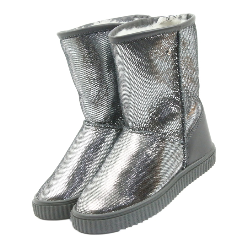 Stivali in pelle Bartek 477750 lana naturale d'argento grigio 4