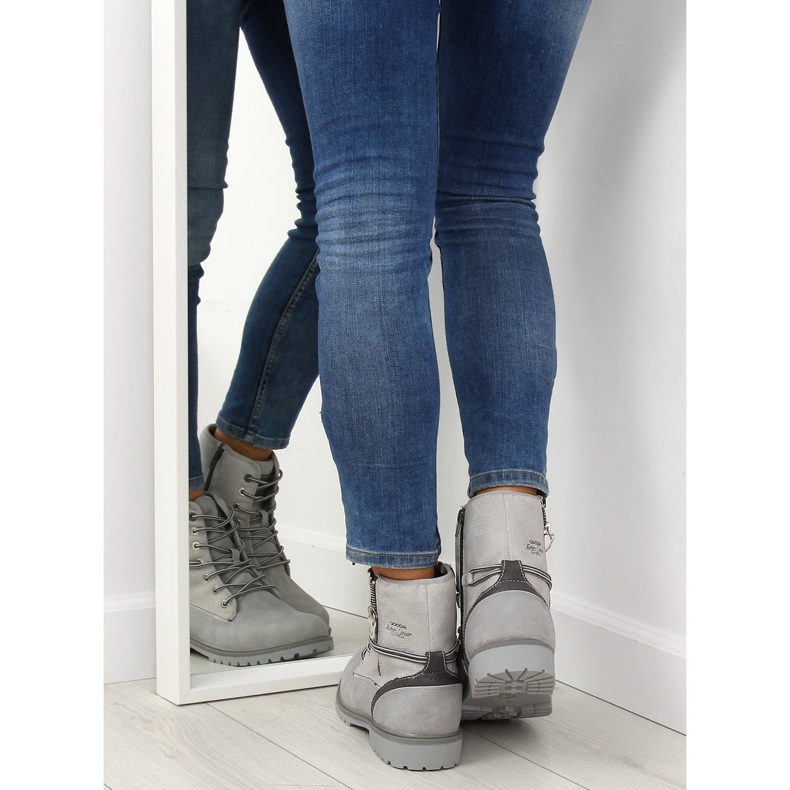 Stivali grigi da donna caldi GD-CC-18 LT.GREY grigio 1