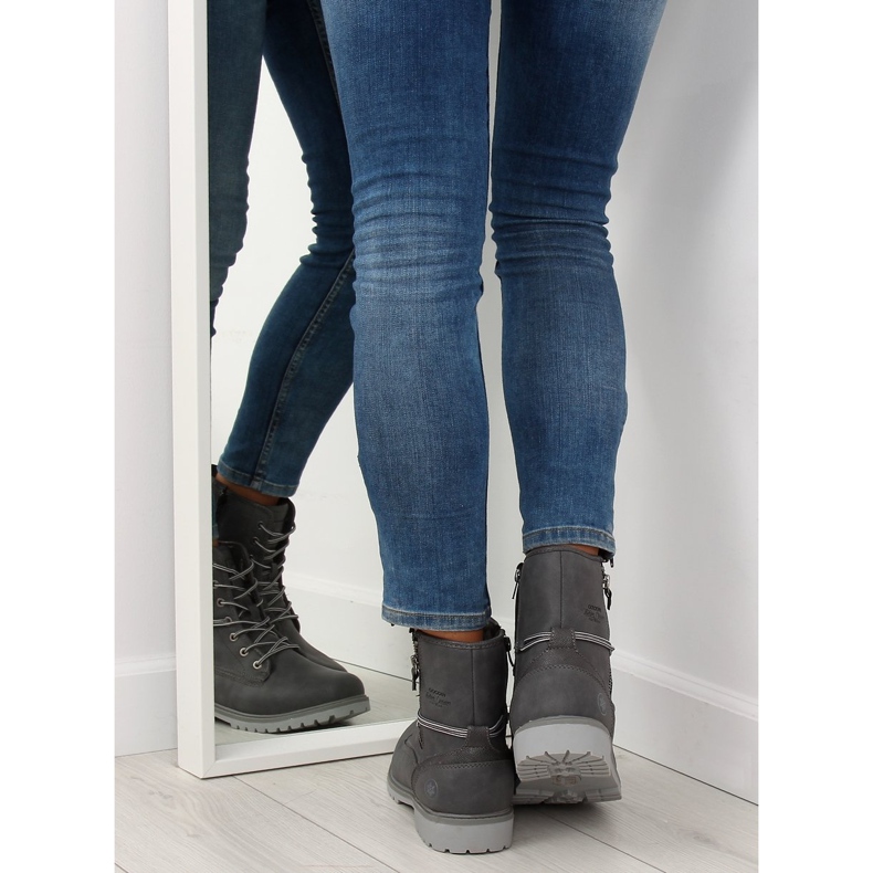 Stivali grigi da donna caldi GD-CC-18 DK.GREY grigio 1