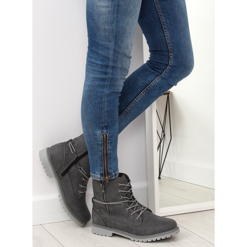 Stivali grigi da donna caldi GD-CC-18 DK.GREY grigio 2