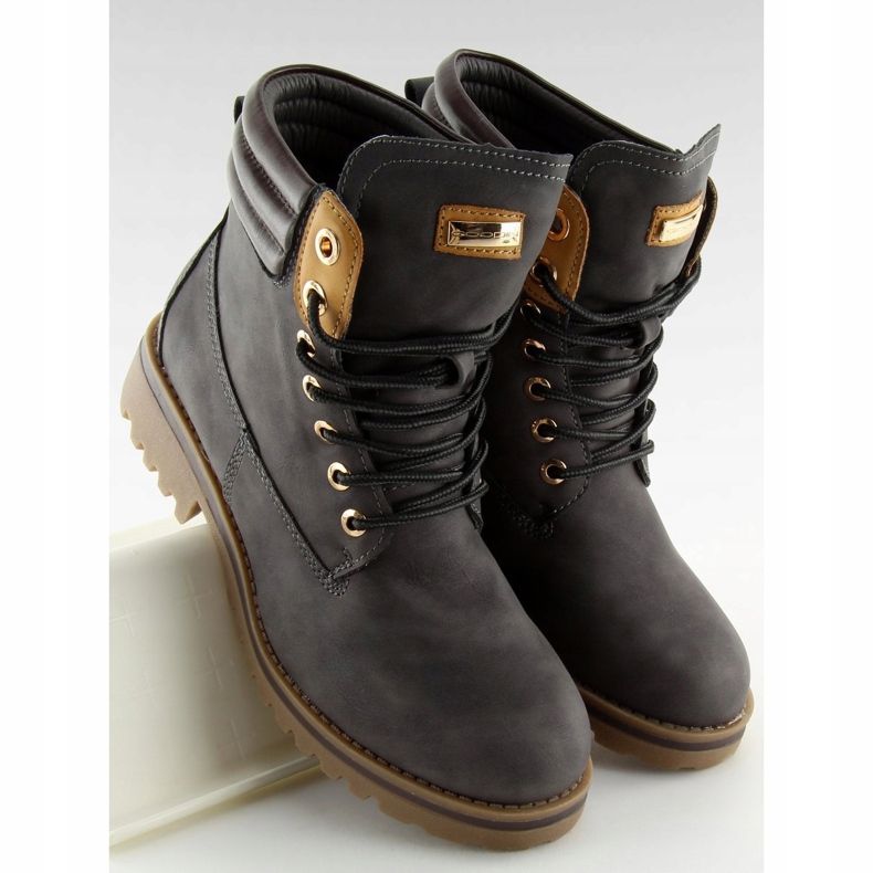Stivali da donna in legno grigio scuro GD-ZN27 Darkgrey 2