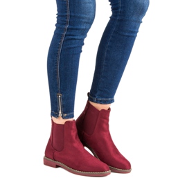 Super Mode Stivaletti Chelsea scamosciati bordeaux rosso 2