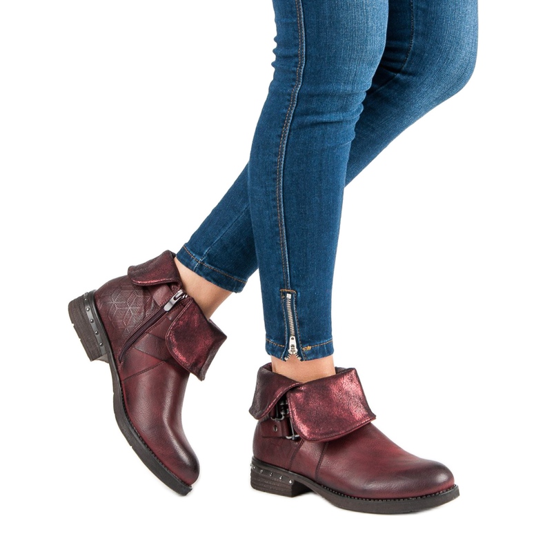 Forever Folie Stivali bordeaux rosso 1