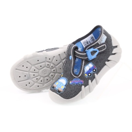 Pantofole per bambini grigie Befado 110P341 blu grigio 4