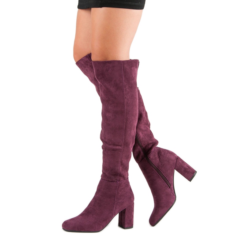Filippo Stivali bordeaux con tacco alto rosso 2