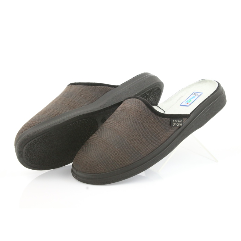 Pantofole da uomo Befado pantofole per la salute 125m012 nero marrone 4